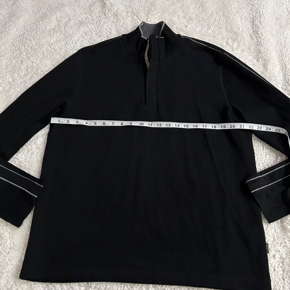 Hugo Boss Quarter Snap Sweatshirt Mens XL Black Business Office Attire Preppy - Picture 4 of 8